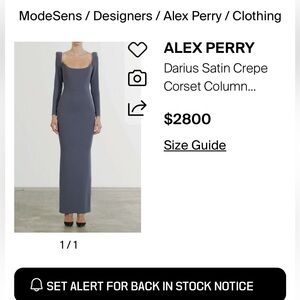 Alex Perry Long Sleeve Satin Crepe Corset Dress